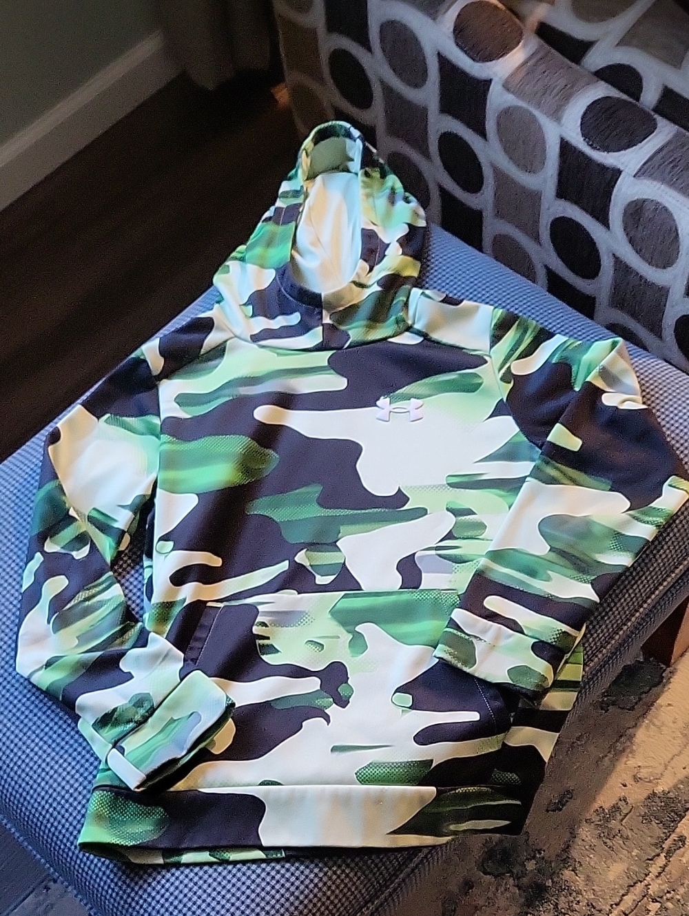 Under Armour Kids' Green and Black Camo Hoodie